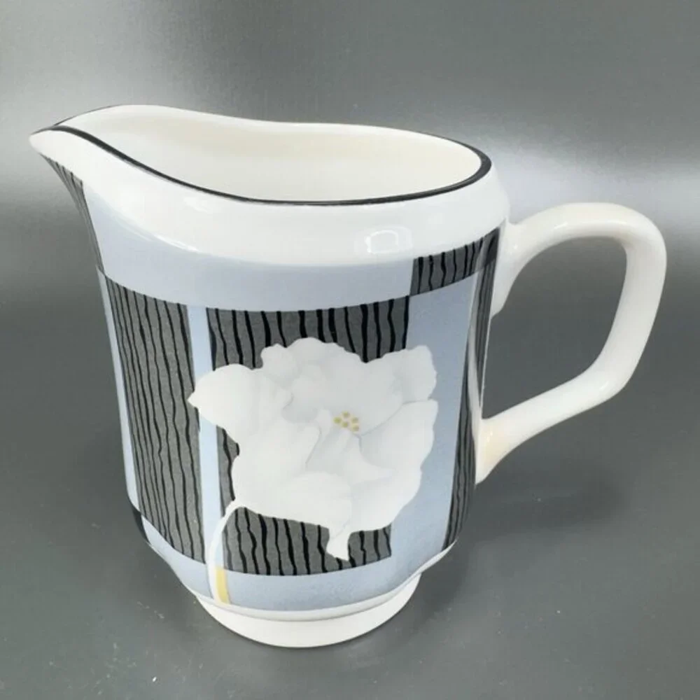 1988 Sango QUADRILLE Porcelain Small‎ Pitcher Creamer Ambience Made In Korea VTG